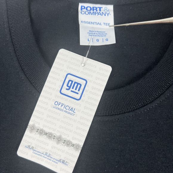 New Chevrolet T-Shirt Bowtie Engine Piston Cotton Men’s L Black Short Sleeve - Picture 3 of 9